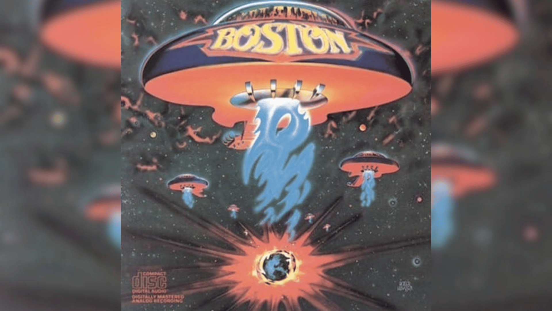 Boston first album cover design art by artist Paula Scher