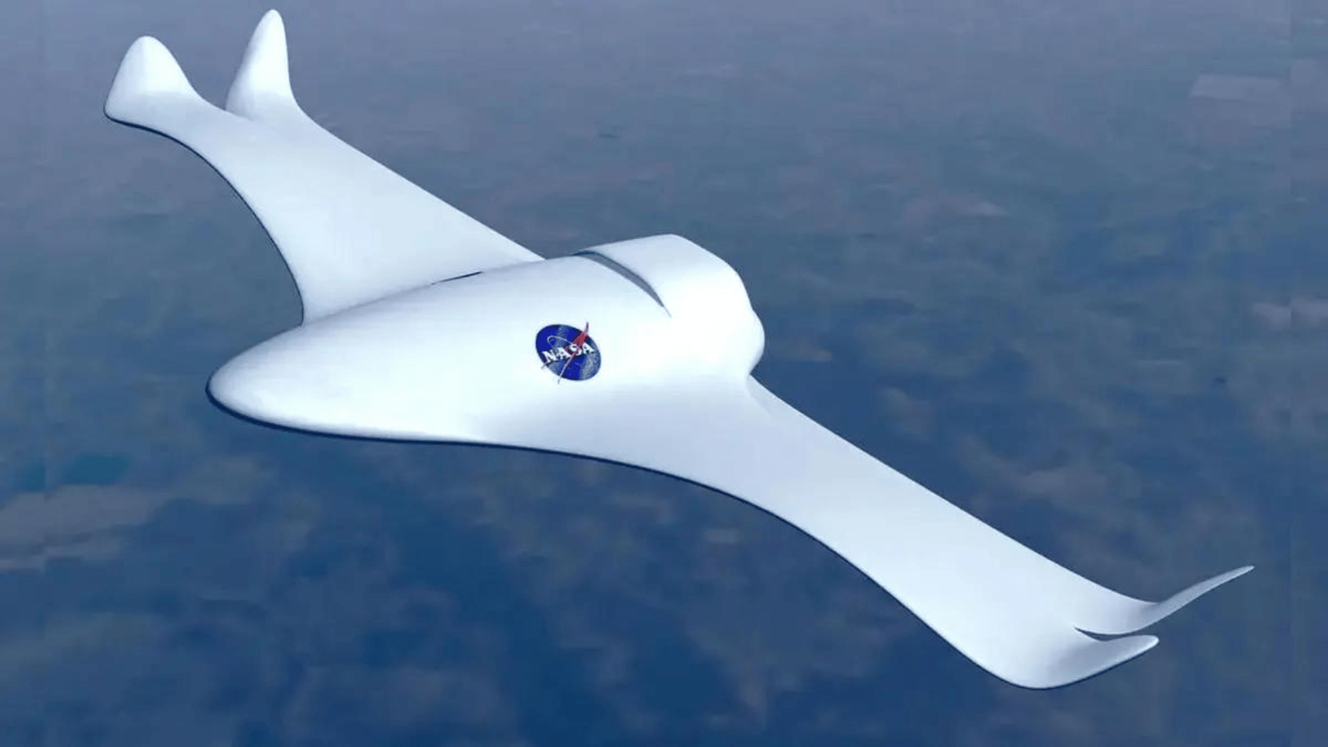 An artist’s rendering shows advanced concepts NASA envisions for an aircraft of the future. NASA