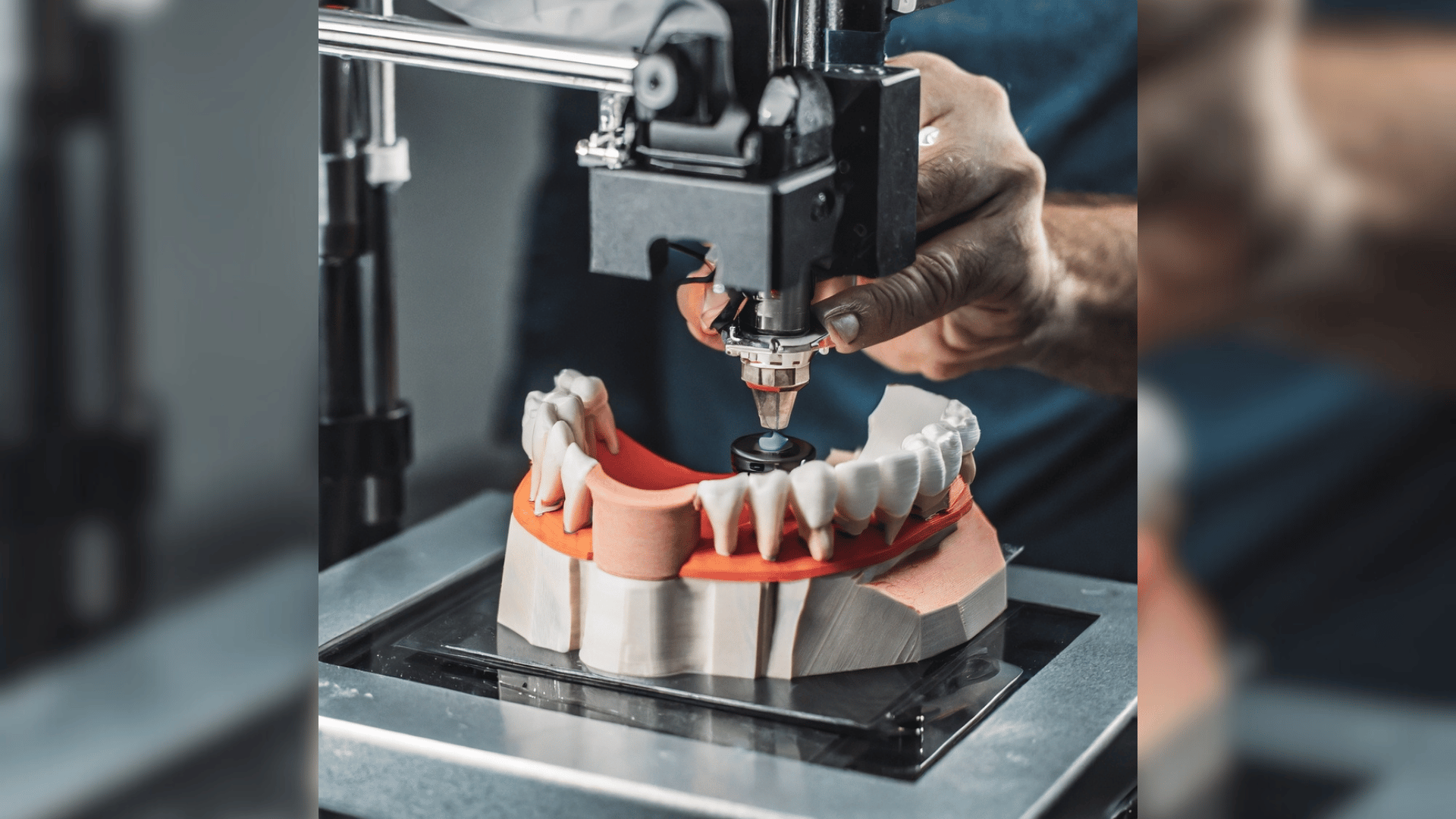 Person 3D printing teeth