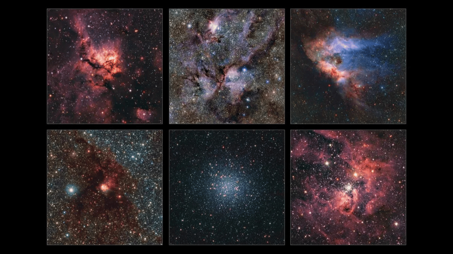 Six of the 1.5 billion objects in the map. Image credit: ESO:VVVX survey