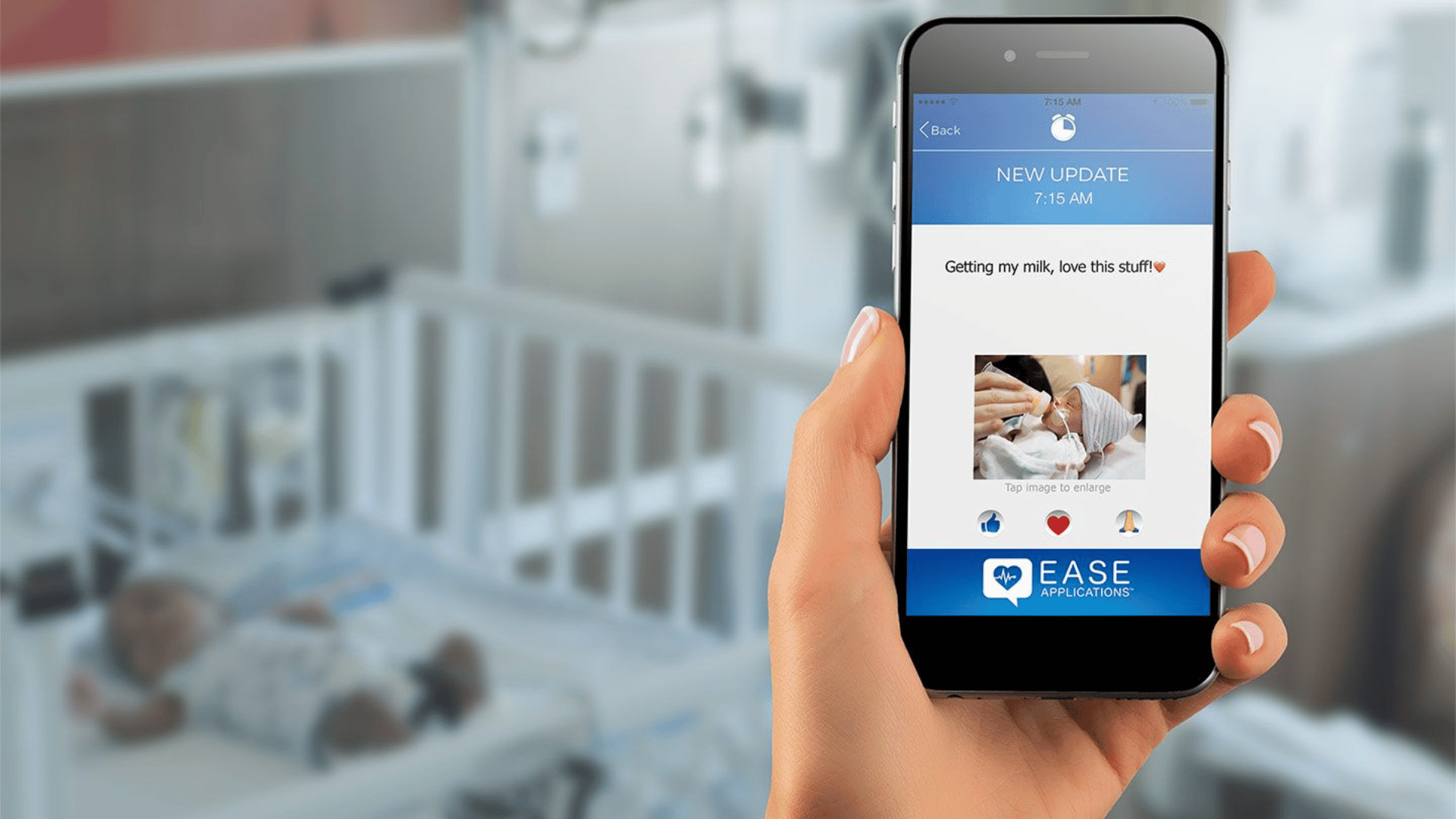 Vocera Ease app keeps families connected during and after care; Photo: Stryker