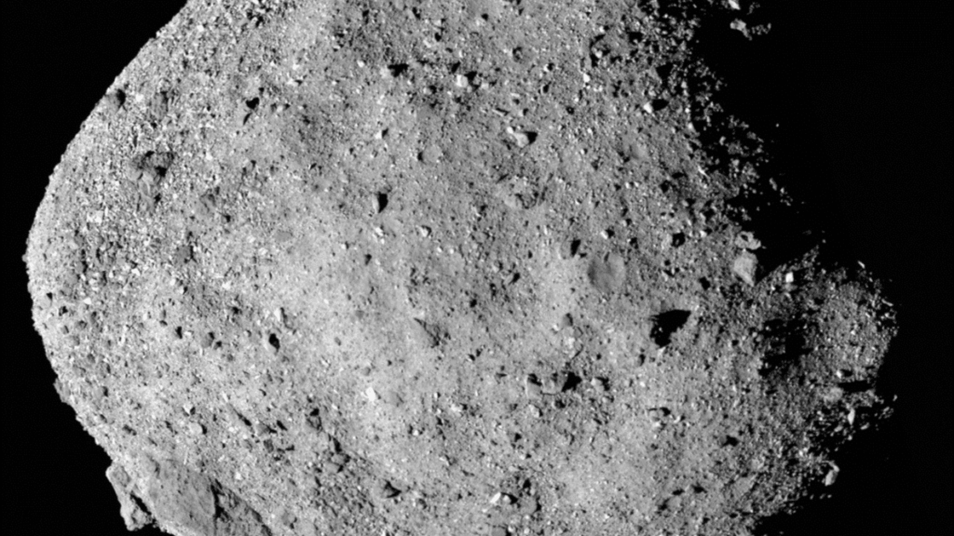 A mosaic image of asteroid Bennu, composed of 12 PolyCam images collected by the OSIRIS-REx spacecraft from a range of 24 kilometers. Credit: NASA:Goddard:University of Arizona