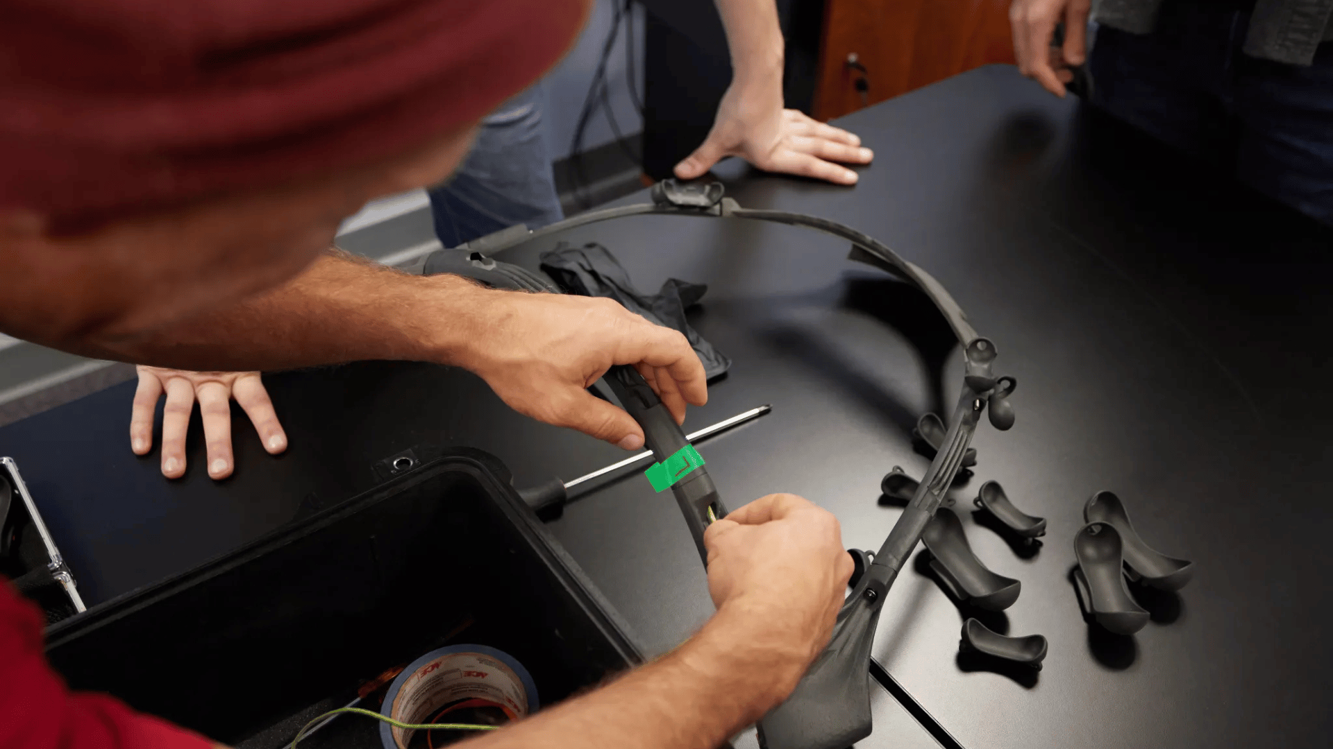 Charlotte’s harness was made with a 3D printer using a carbon fiber filled material. CREDIT: Formlabs.