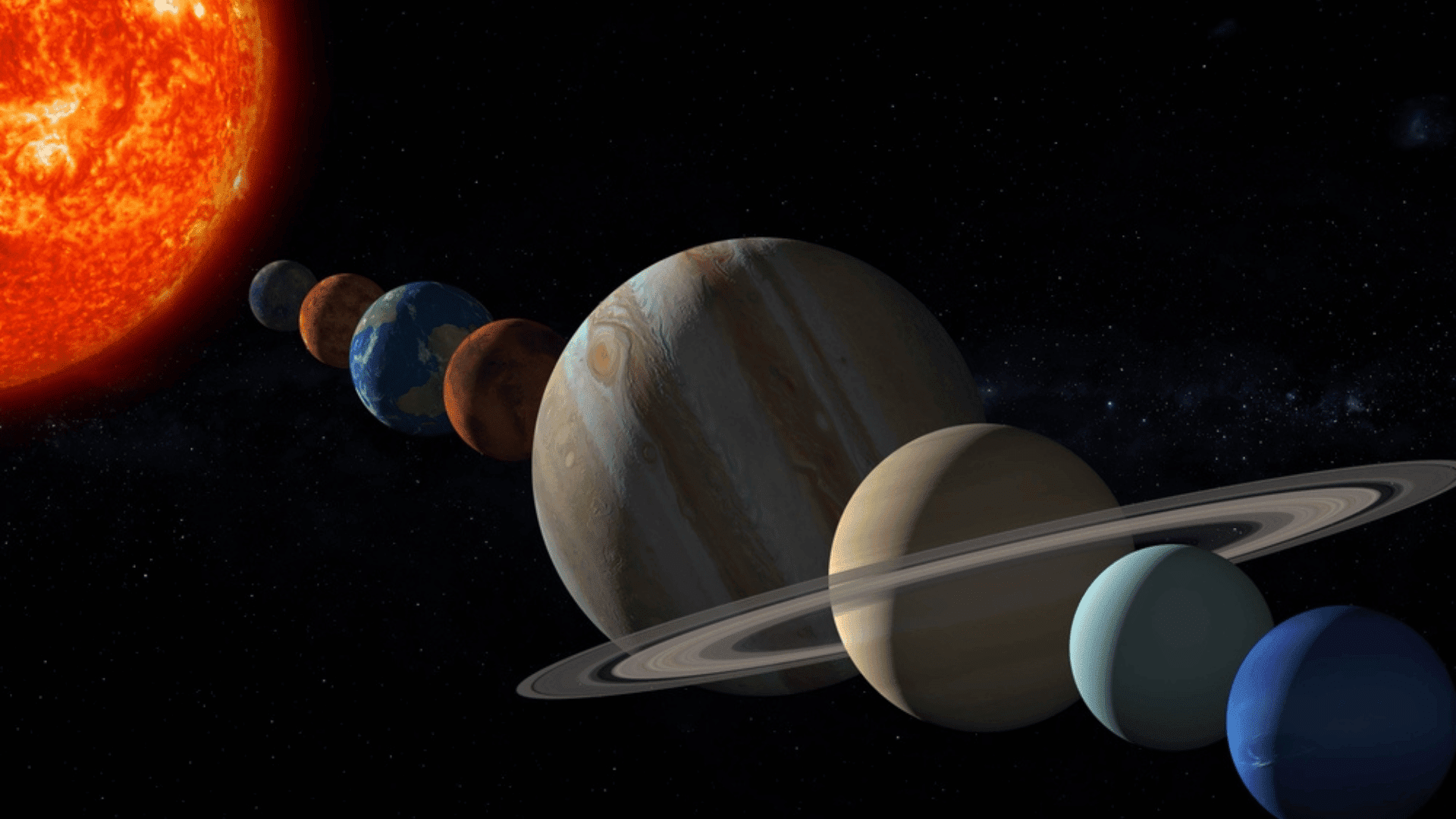 Planetary alignment 3D rendering; Photo: SN VFX